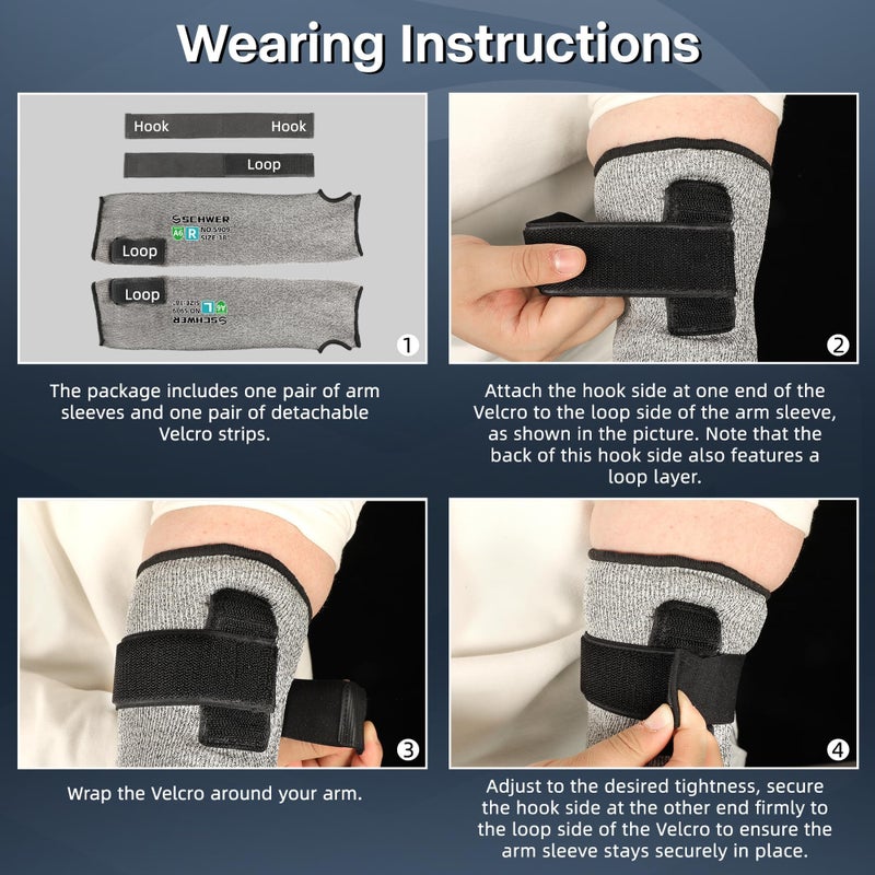Schwer PRO-SKIN ANSI A6 Cut Resistant Sleeves  PFAS Free Arm Sleeves for Men and Women  High Risk Arm Protection Sleeves for Thin Skin  Gardening Sleeves for Farming  Protective Sleeves for Arms - Image 4
